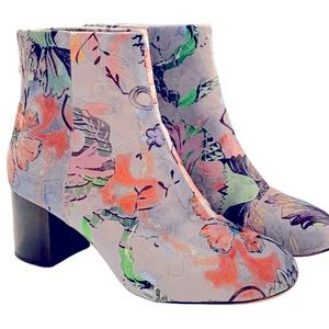 Rag and bone Drea Velvet Ankle Boot Grey Floral “stunning”